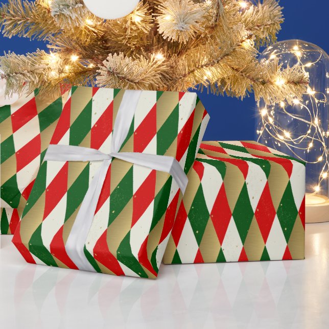 Papier Cadeau Vintage Christmas Harlequin Diamants (Vacances)