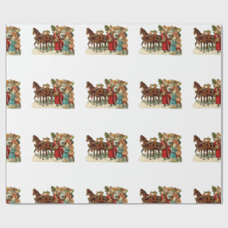 Papier Cadeau Vintage Christmas, Vintage Horse Drawn Christmas, 