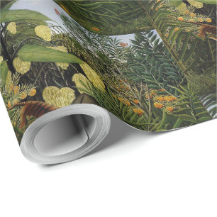 Papier Cadeau Vintage combat de Rousseau entre Tigre et Buffalo