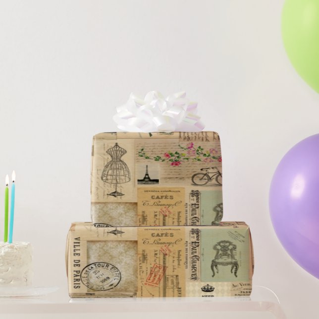 Papier Cadeau Vintage dans l'impression (Cadeaux de fête)