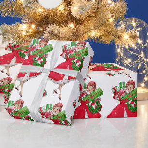 Papier Cadeau vintage de Noël 1950