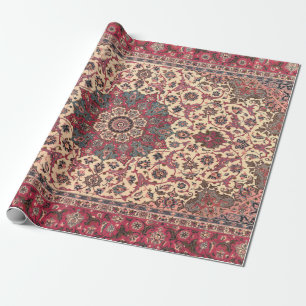 Papier Cadeau Vintage Floral Perse Motif de tapis