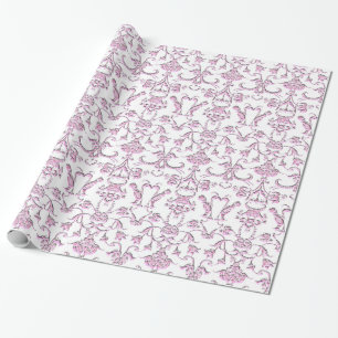 Papier Cadeau Vintage Florentine Damask (rose)