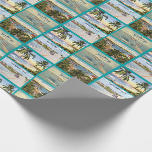 Papier Cadeau Vintage Florida Keys Scènes Collage Motif