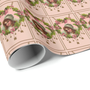 Papier cadeau vintage Girl in Heart