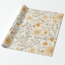 Vintage Golden Floral Vine Design Motif