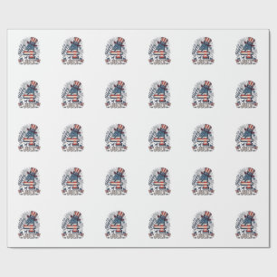 Papier Cadeau Vintage Joyeux 4 juillet Chapeau Patriote Vector D