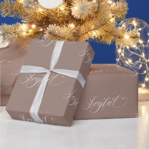 Papier Cadeau Vintage Joyful Fawn Color 9C7F74 Papier d'envelopp