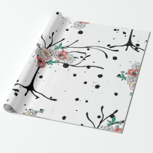 Papier Cadeau Vintage main dessinée sans faille graphique motif