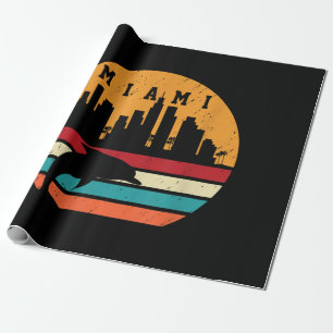 Papier Cadeau Vintage Miami 80s Dolphin Silhouette Souvenir Dolp
