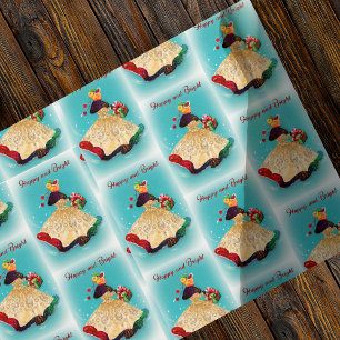 Papier Cadeau Vintage Noël boîte cadeau cadeau or parties scinti