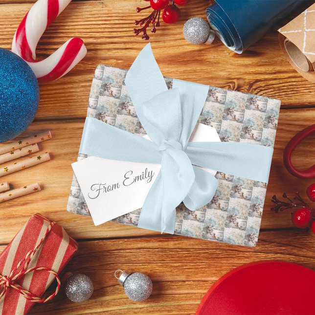 Papier Cadeau Vintage Noël Donkey Kitten (Créateur téléchargé)