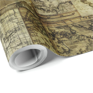 Papier Cadeau Vintage old world maps antique maps