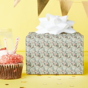 Papier Cadeau Vintage Pastel Floral Motif botanique