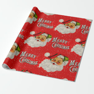 Papier Cadeau Vintage Père Noël Cheer