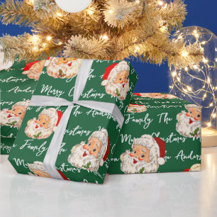 Papier Cadeau Vintage Père Noël Joyeux Noël