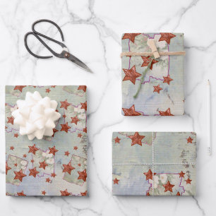 Papier Cadeau Vintage Pétales de Noël Feuille d'emballage