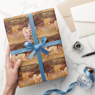 Papier Cadeau Vintage Pointer Chasse Chien Sportsman Cadeau
