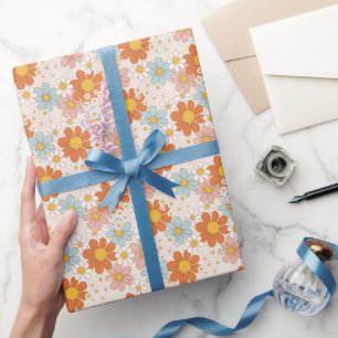 Papier Cadeau Vintage Retro Floral sans couture Motif