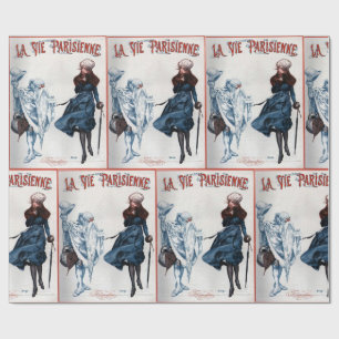 Papier Cadeau Vintage Retro Paris