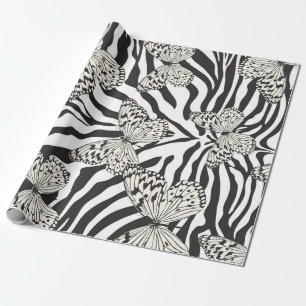 Papier Cadeau Vintage sans couture papillons multicolores motif.