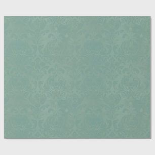 Papier Cadeau Vintage Smokey Pine Green Damask Toutes les occasi