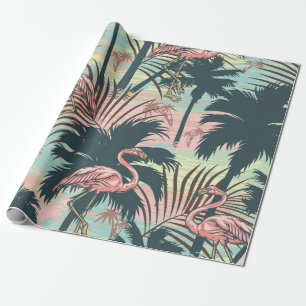 Papier Cadeau Vintage tropical coloré sans couture motif avec pi