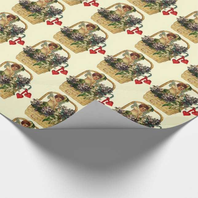 Papier Cadeau Vintage Valentine Cherubs (Coin)
