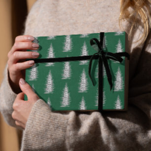 Papier Cadeau Vintage vert minimaliste épicéa joyeux noël