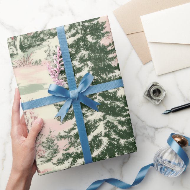 Papier Cadeau Vintage Victorian Christmas Toile Pattern  (Cadeaux)