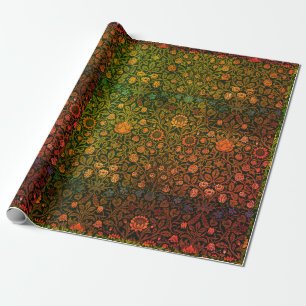 Papier Cadeau Vintage william morris vert fleuri 
