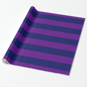 Papier Cadeau Violet, Bleu Marine XL Motif Rayures