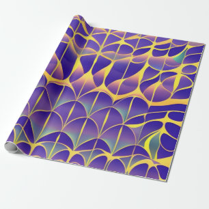 Papier Cadeau Violet, champ jaune