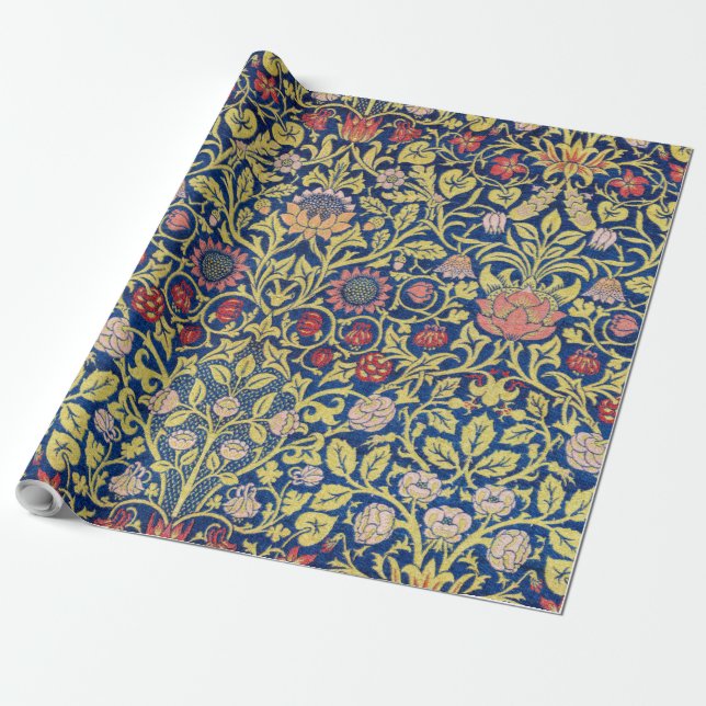 Papier Cadeau Violet et et Columbine, William Morris (Déroulé)