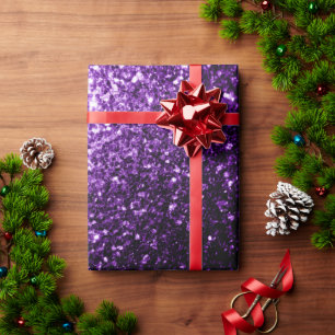Papier Cadeau Violet foncé faux brillant paillettes scintillent
