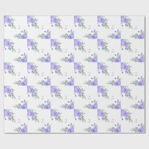Papier Cadeau Violet Lavande Floral Botanique Tout-En-Un Feuille