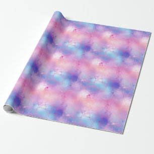 Papier Cadeau Violet pastel, Bleu & Rose Abstrait