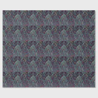 Papier Cadeau Violet sarcelle or métallisé