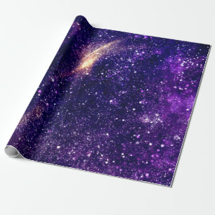 Papier Cadeau Violet violet abstraite galaxie univers