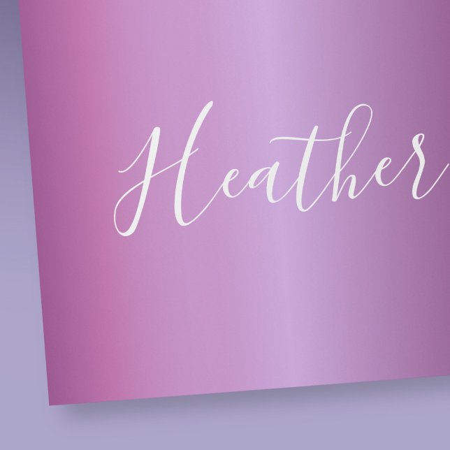 Papier Cadeau Violet violet et script blanc personnalisé (Créateur téléchargé)