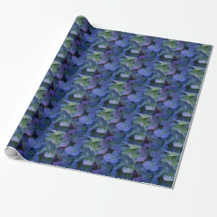 Papier Cadeau Violet violet rose bleu hydrangée fleurie
