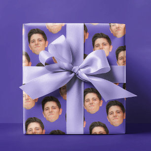 Papier cadeau violet violet visage animal
