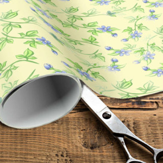 Papier Cadeau Violets vintages Modèle floral romantique