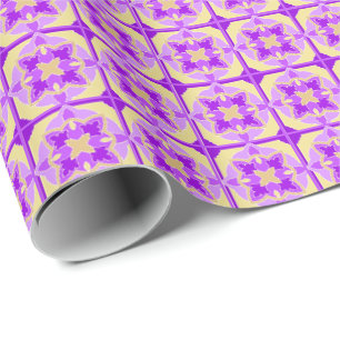 Papier Cadeau Violettes d'or