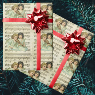 Papier Cadeau Violon et Partition Victorian Angels
