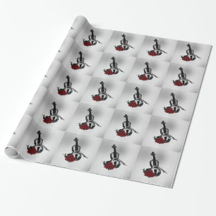 Papier Cadeau Violon et Rose