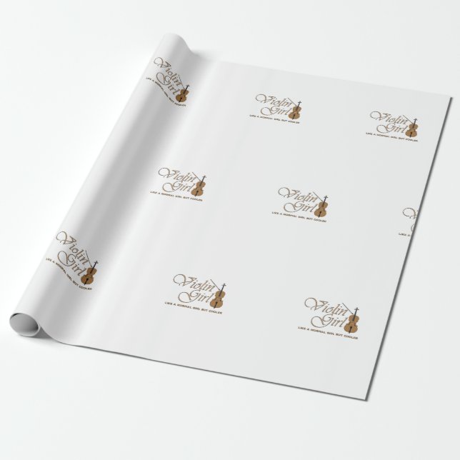 Papier Cadeau Violon fille, comme une fille normale mais glacièr (Déroulé)