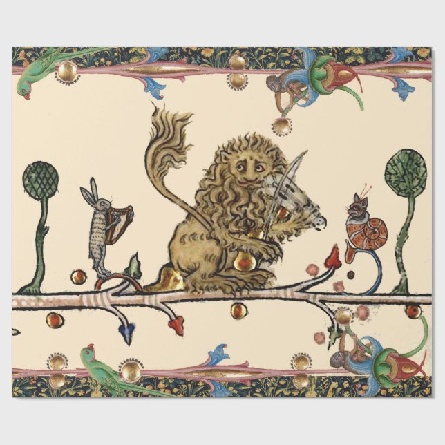 Papier Cadeau Violoniste Lion, Hare (Plat)