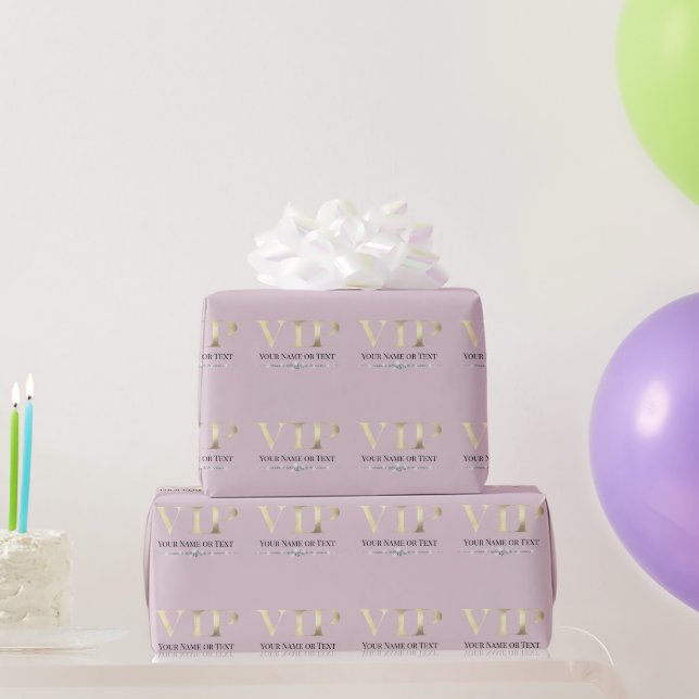 Papier Cadeau VIP or glamour sur rose (Cadeaux de fête)
