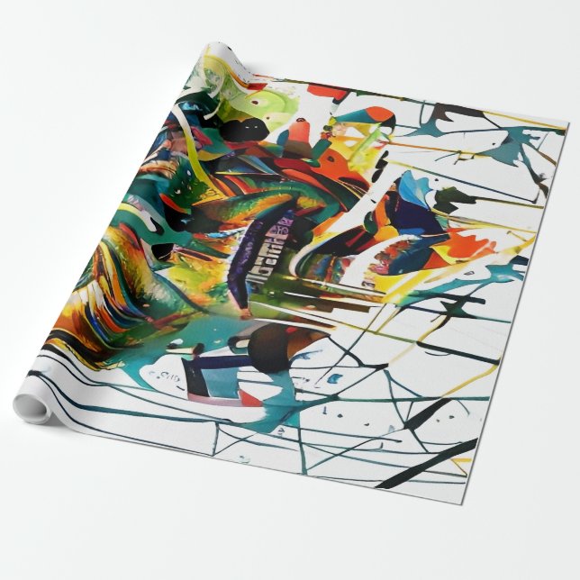 Papier Cadeau Visage Abstrait d'un alien (Déroulé)